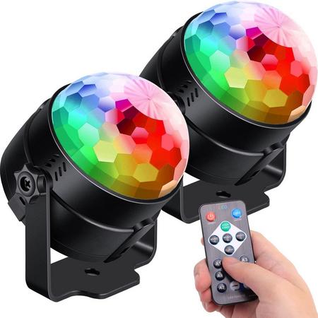 Nince Roterende LED Discolamp met Afstandsbediening en Muziekgestuurd - Kinderen/Volwassenen - discobol - discobal