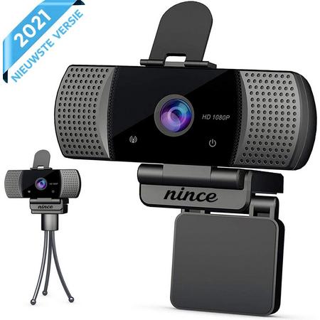 Nince Webcam van hoge Kwaliteit 2021 Model Full HD 1080P - Webcam voor pc / webcam voor laptop - Webcam met Microfoon - Webcams