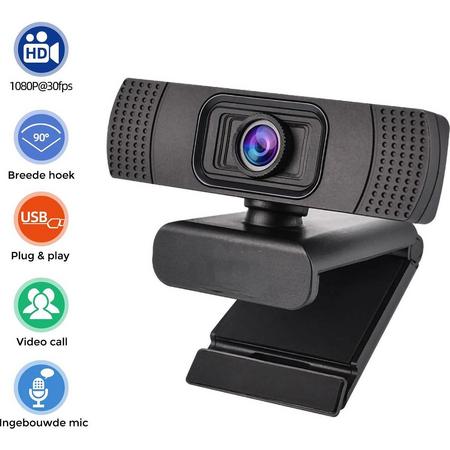 Nince premium webcam van hoge kwaliteit - 1080P FULL HD 30 FPS - Ingebouwde Mic met Ruisonderdrukking - Windows & Apple Compatible - PC / Laptop