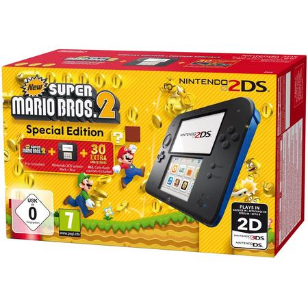 Nintendo 2DS zwart-blauw incl. New Super Mario Bros. 2