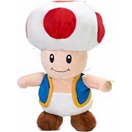 Nintendo Knuffel Super Mario: Toad 26 Cm Pluche Rood/wit