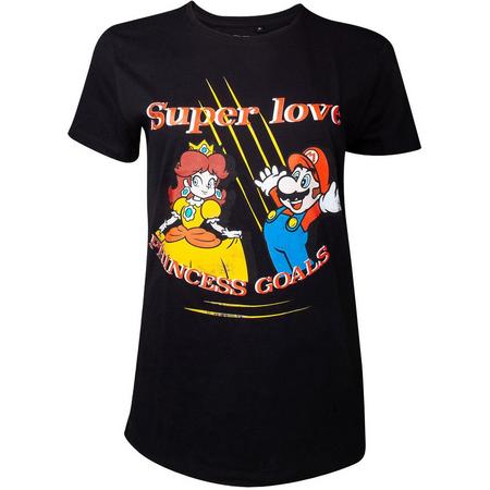 Nintendo Super Mario Dames Tshirt -L- Super Love Zwart