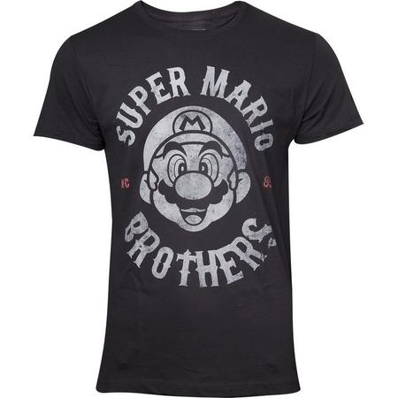 Nintendo Super Mario Heren Tshirt -2XL- Super Mario Biker Zwart