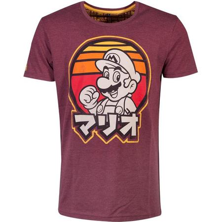 Nintendo Super Mario Heren Tshirt -L- Retro Mario Rood
