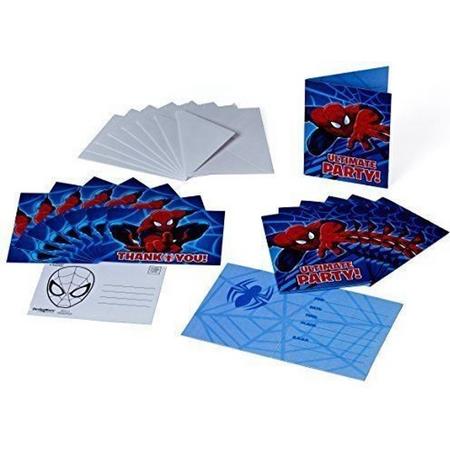 Nintendo Uitnodigingen Met Envelop Spider-man 14 Cm 8 Stuks