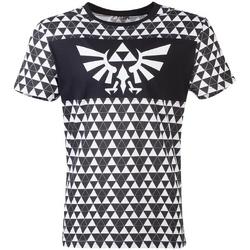   Zelda Heren Tshirt -S- Triforce Checker Zwart/Wit