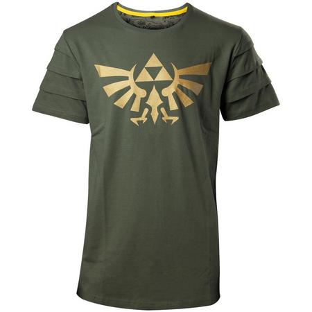 Nintendo Zelda Heren Tshirt -XL- Hyrule Pintuck Groen