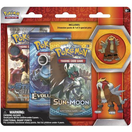Pokemon Entei Collectors Pin 3-pack blister