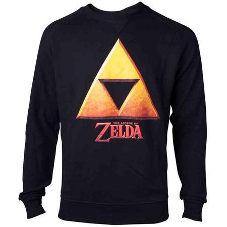 Zelda - Gold Triforce Crest heren unisex sweater trui zwart - L