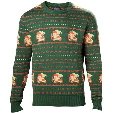 Zelda - Link Kerstmis unisex sweater trui groen - M - Games merchandise