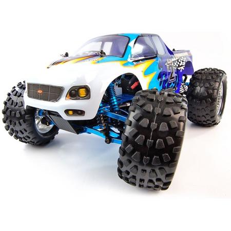 Bug Crusher Elektrische RC Truck - Wit/Blauw - Pro Versie
