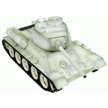 Taigen Handgeverfde RC Tank T34/85 Wit Winter Camo - Volledig Metaal - 2.4GHz