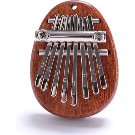 Nixnix - Vingerpiano - Mini-kalimba - 8 toetsen - Mahonie hout - Muziek instrument