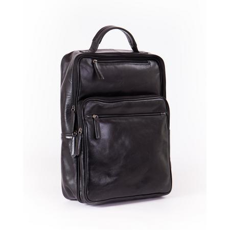 Lederen rugtas- zwart- backpack- laptoptas