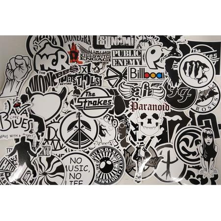 Stickerset black and whit met 50 stickers