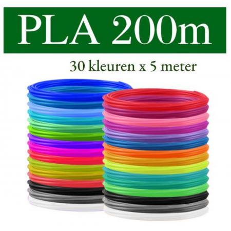 Nolad´s Premium 3D pen PLA filament  - Set PLA-FILAMENT 1.75 mm - 30 KLEUREN - 150 meter (30 kleuren, elk 5m) - VOOR 3D-PRINTER EN 3D-PEN