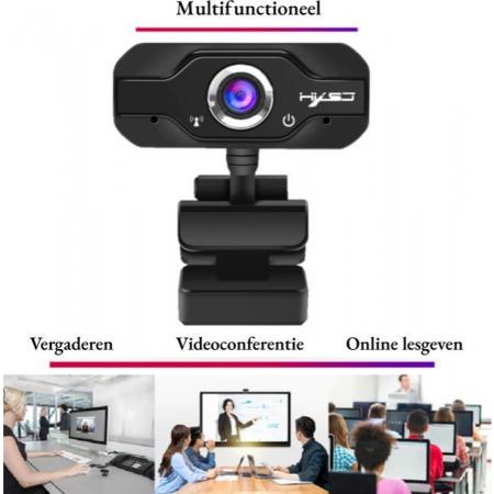 Nolad´s Webcam Full HD - 1080P  - Verstelbare lens - 360° Draaibaar - AutoFocus - Microfoon - Optische Lens met Hoge Precisie - Thuiswerk - Meeting - vergadering - zakelijk bedrijf - PC - USB - Windows & Apple/Mac - Zwart