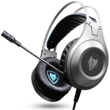 Gaming Headset voor PC, Playstation en X-Box - Inclusief microfoon - Comfortabel, superieur geluid en hoge kwaliteit - Koptelefoon / Headphone - Zilver