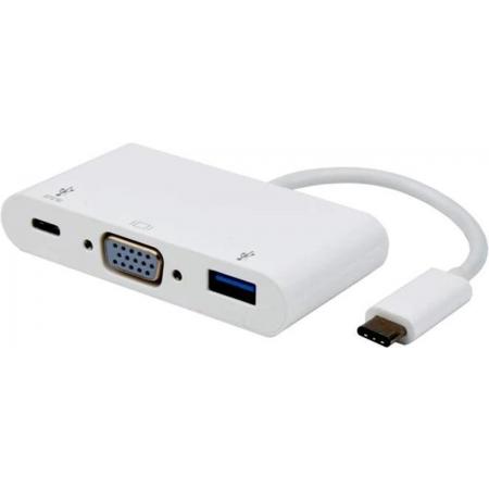 NÖRDIC DOCK-106 USB-C Dockingstation naar VGA, USB 3.1, USB-C 100W PD, Space Grey