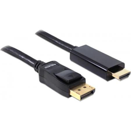 NÖRDIC DPHM-N9003 DisplayPort naar HDMI kabel, 4K UHD (60Hz), 20 centimeter, Space grey