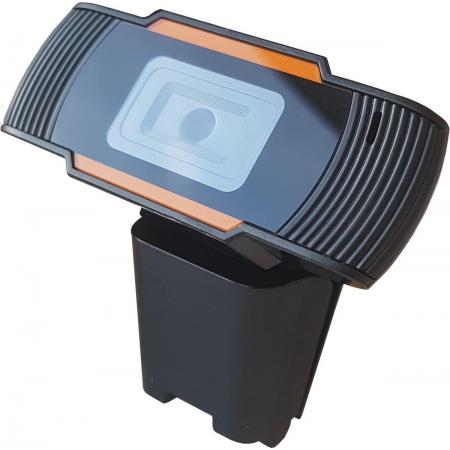 NÖRDIC EC-C125, Webcam met microfoon voor PC, laptop, Webcamera HD 1080p, zwart/oranje