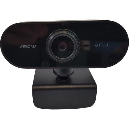 Webcam Full HD - 1080p - USB Webcam met Microfoon - Webcam voor PC of Laptop - Draaibaar - kantelbaar - Zwart