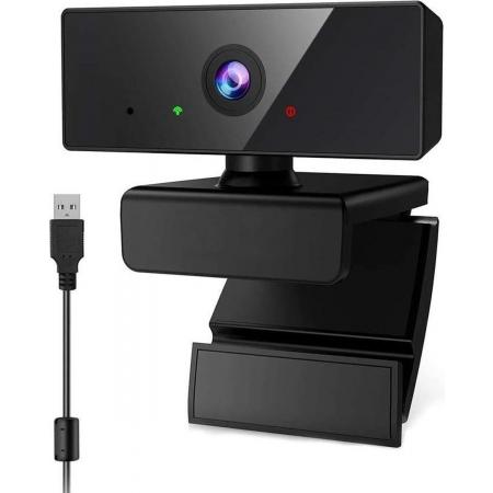 Webcam Full HD - Vergaderen - Werk & Thuis - School - Gamen - USB- Auto focus - 360° draaibaar
