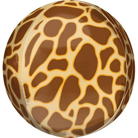 Orbz Folieballon Giraffe Print 41 Cm Bruin/geel