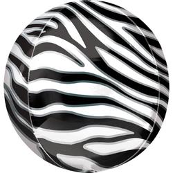 Orbz Folieballon Orbz Zebra Print 41 Cm Zwart/wit