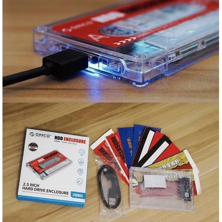 HDD SSD behuizing retro tape cassette bandje style SATA 2.5 inch