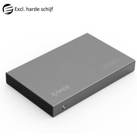 Orico - Aluminium 2.5 inch Harde Schijf Behuizing - HHD/SSD - USB3.0 - 5Gbps - SATA III - VIA-chip - Incl. Schroeven & Schroevendraaier - Donkergrijs