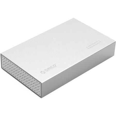 Orico - Aluminium 3.5 inch Harde Schijf Behuizing - USB 3.0 Type-B / SATA interface - Ondersteunt UASP - Mac Style - Zilver