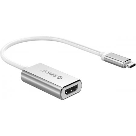 Orico - Aluminium USB-C naar HDMI Adapter – 4K Ultra HD – voor MacBook, Mi NoteBook Air, Huawei MateBook en Lenovo YOGA – Mac Style – 15CM Kabel – Zilver