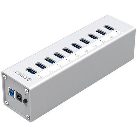 Orico Aluminium 10-poorts USB hub met 12V voeding - USB3.0 - 1 meter