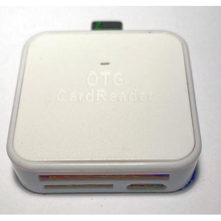 USB-C Cardreader SD kaart Wit - Android Cardreader  - Mico SD kaart geheugenkaartlezer - Klein Compact Formaat - Met Extra Micro USB aansluiting - Leest en schrijft SD Kaart en/of Micro SD (Hoge Capaciteit)