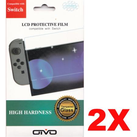 2 x OTVO tempered glass 9H screen protector voor Nintendo Switch