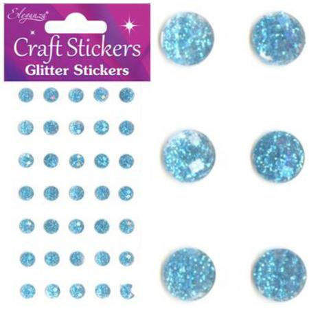 Stickers Glitter Diamantjes Blauw (per vel)
