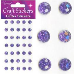 Stickers Glitter Diamantjes Paars (per vel)