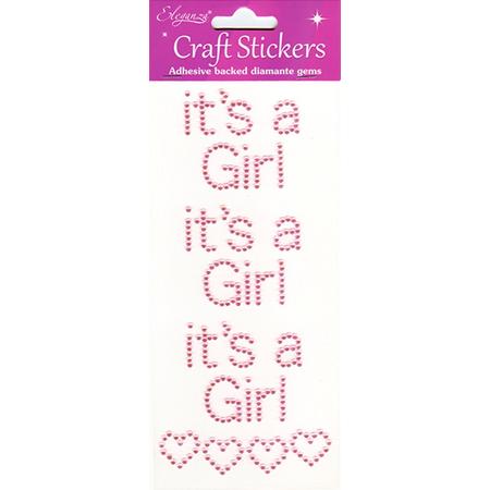 Stickers Its a Girl Pearl Pink  (per vel)