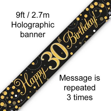 Banner 30 jaar Zwart  en Goud