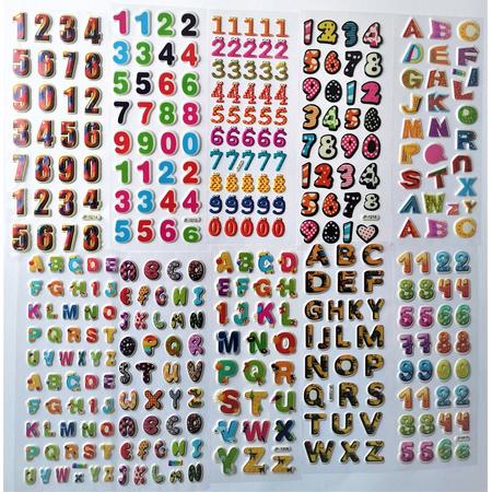Super leuke 10 vellen stickers - Hoge kwaliteit kinderstickers - Letters en Cijfers