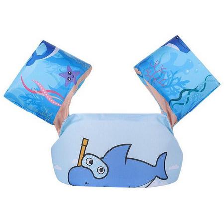 OhmyGoods Puddle Jumper - Blauw - Shark - Haai - Kinder Zwemvest - 2 tot 6 jaar - Zwembandjes - Drijfvest - Reddingsvest - voor in het Zwembad