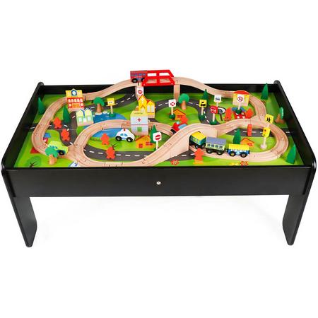 90 pieces Wooden train set with table