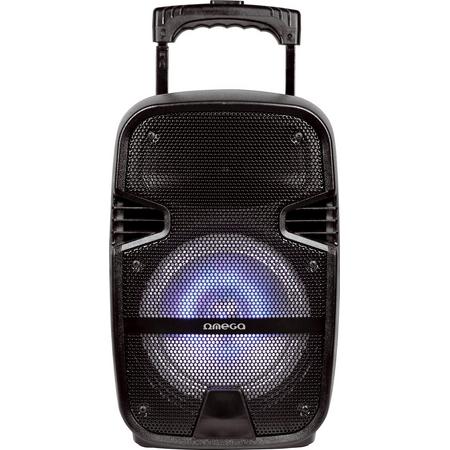 OMEGA OG83B Bluetooth Party speaker en Karaoke speaker 20W met microfoon en discoverlichting zwart