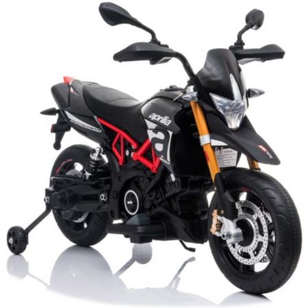 Kinder motor Kinder scooter Aprilia Dorsoduro 900, 12V motor zwart/rood, leder