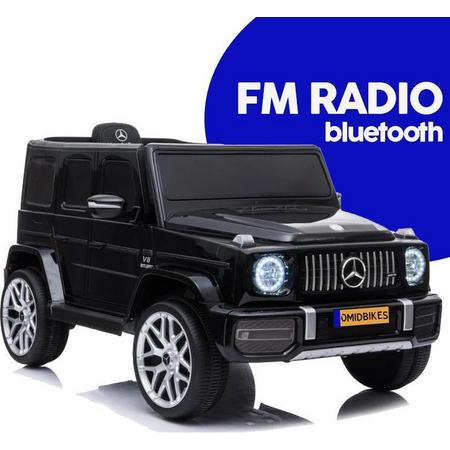 Mercedes-Benz G63 elektrische kinderauto 12v - zwart metallic - Afstandsbediening - FM radio - leer - Bluetooth