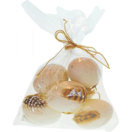 Oneiro’s Luxe 6ST EI 4x5cm VEREN/JUTE HANGER – decoratie – pasen – paasdecoratie – paashaas – eieren – has – kip – gekleurde eieren – paastak – lente – feestdecoratie