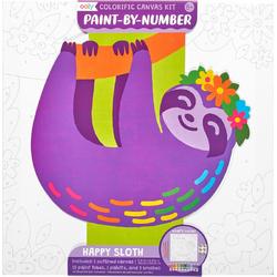 Ooly - Colorific Canvas Paint by Number Kit - Happy Sloth