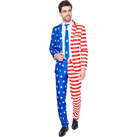 OPPOSUITS - Mr. USA Suitmeister kostuum voor heren - L (EU 54) - Volwassenen kostuums