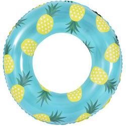   Opblaas Zwemband - Ananas - 90 cm - Blauw - Geel - Waterspeelgoed -  